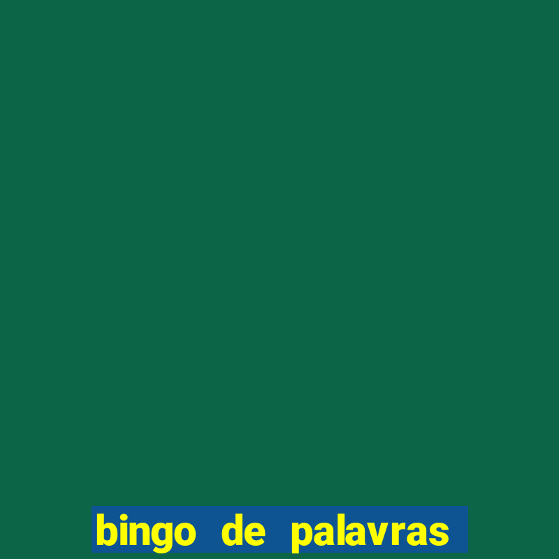 bingo de palavras 3 ano