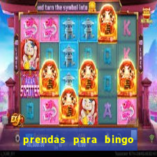 prendas para bingo de natal